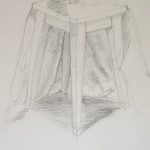Ambroży Femiak - Studium rysunkowe krzesła i tkaniny